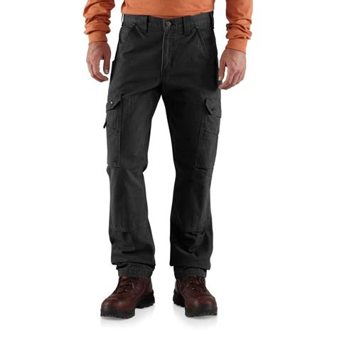 Cargo Pants Black Technical Cotton Ripstop 